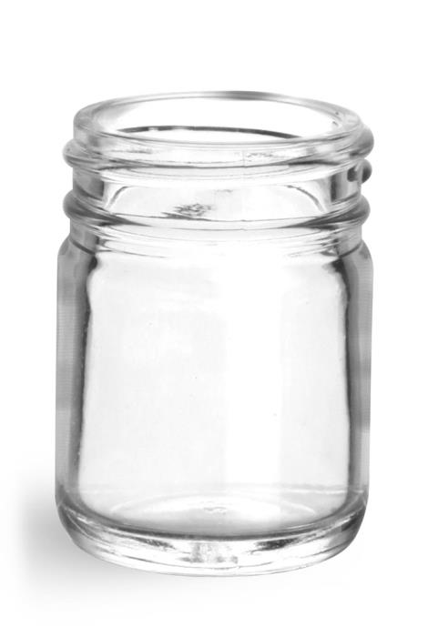 1 oz Clear Glass Jars (Bulk), Caps NOT Included