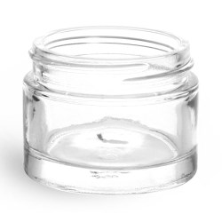 1 oz Clear Glass Thick Wall Cosmetic Jars (Bulk) Caps NOT Included