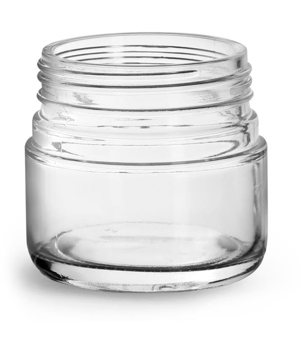 90 ml Glass Jars, Clear Glass Child Resistant Wide Mouth Jars (Bulk), Caps Not Included