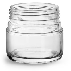 90 ml Glass Jars, Clear Glass Child Resistant Wide Mouth Jars (Bulk), Caps Not Included