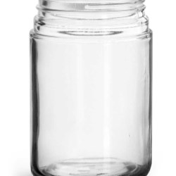 180 ml Glass Jars, Clear Glass Child Resistant Wide Mouth Jars (Bulk), Caps Not Included