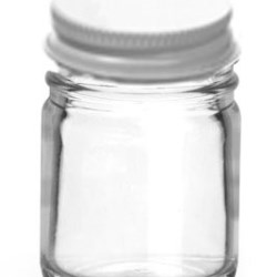 1 oz Clear Glass Jars w/ White Metal Plastisol Lined Caps