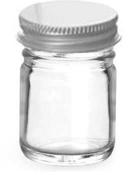 1 oz Clear Glass Jars w/ Lined Aluminum Caps