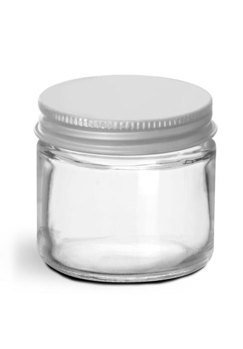 2 oz Clear Glass Jars w/ Lined Aluminum Caps