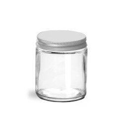 4 oz Clear Glass Jars w/ Lined Aluminum Caps