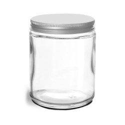 8 oz Clear Glass Jars w/ Lined Aluminum Caps