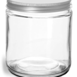 16 oz Clear Glass Jars w/ Lined Aluminum Caps