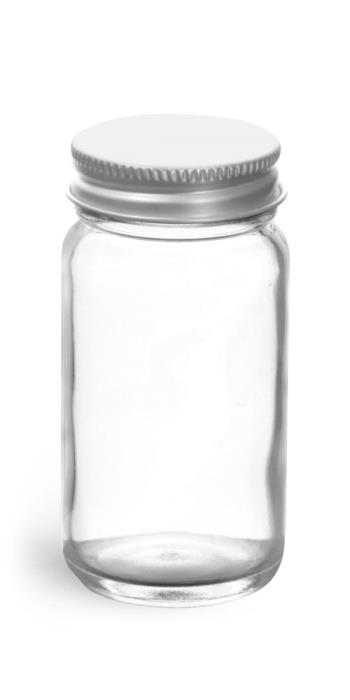 2 oz Clear Glass Paragon Jars w/ Lined Aluminum Caps