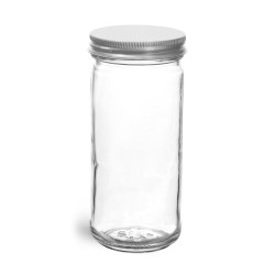 8 oz Clear Glass Paragon Jars w/ Lined Aluminum Caps