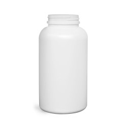 625 cc Plastic Bottles, White HDPE Pharmaceutical Round (Bulk), Caps NOT Included