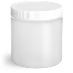 8 oz Natural HDPE Straight Sided Jars w/ Lined Screw Caps