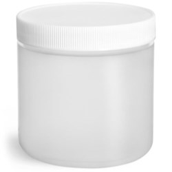 16 oz Natural HDPE Straight Sided Jars w/ Lined Screw Caps