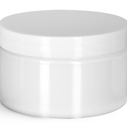 4 oz Plastic Jars, White PET Heavy Wall Jars w/ White Smooth PE Lined Caps