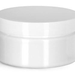 8 oz Plastic Jars, White PET Heavy Wall Jars w/ White Smooth PE Lined Caps