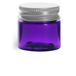 1/2 oz Plastic Jars, Purple PET Straight Sided Jars w/ Lined Aluminum Caps