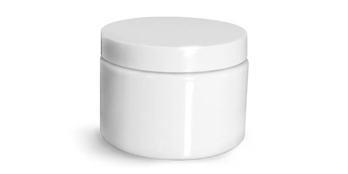 12 oz Plastic Jars, White PET Straight Sided Jars w/ White Smooth PS22 Lined Caps