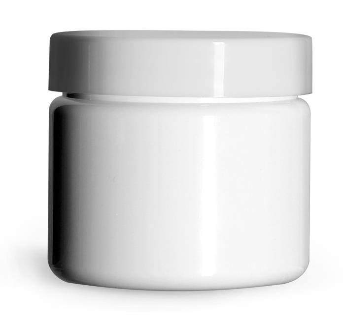 2 oz White PET (PCR) Straight Sided Jars w/ Smooth White PE Lined Caps