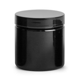 4 oz Black PET PCR Jars w/ Black Smooth PE Lined Caps