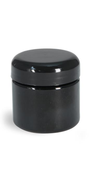 2 oz Plastic Jars, Black PET (PCR) Straight Sided Jars w/ Black Lined Dome  Caps - Product - SKS Bottle & Packaging