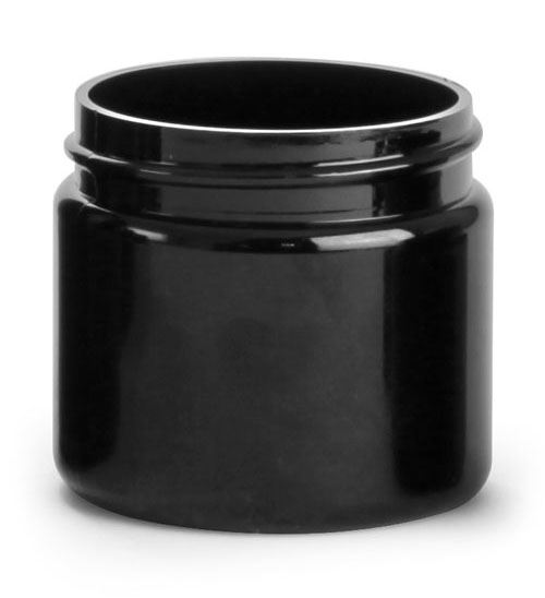 2 oz Black PET Straight Sided PCR Jars