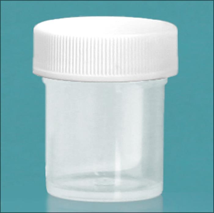 1/2 oz Natural Polypropylene Jars w/ White Unlined Screw Caps