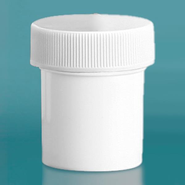 1/2 oz White Polypropylene Jars w/ Unlined Screw Caps