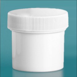 1 oz White Polypropylene Jars w/ Unlined Screw Caps