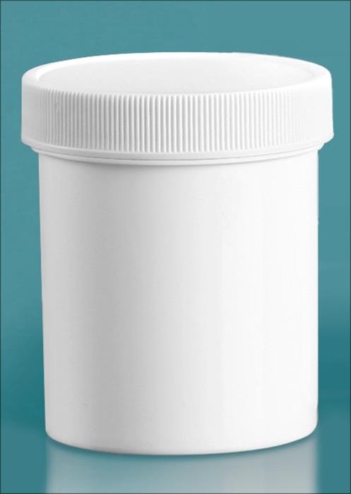 4 oz White Polypropylene Jars w/ Unlined Screw Caps