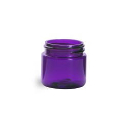 1 oz Plastic Jars, Purple PET Straight Sided Jars (BULK) Caps Not Included