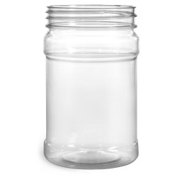 10 oz Food Jars, Clear PET Plastic Jars (Bulk), Caps NOT Included