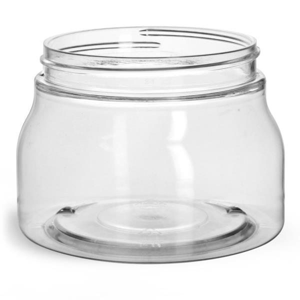 8 oz Clear PET Tuscany Jars Only (Bulk), Caps Not Included