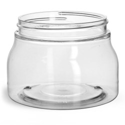 8 oz Clear PET Tuscany Jars Only (Bulk), Caps Not Included