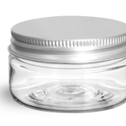 2 oz Clear PET Heavy Wall Jars w/ Lined Aluminum Caps