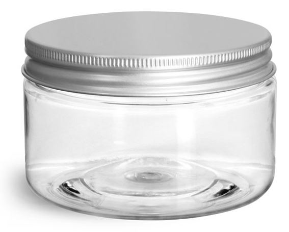 4 oz Clear PET Heavy Wall Jars w/ Lined Aluminum Caps