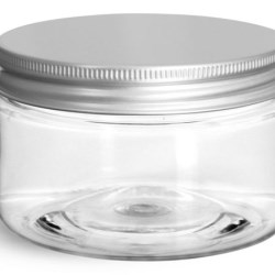 4 oz Clear PET Heavy Wall Jars w/ Lined Aluminum Caps