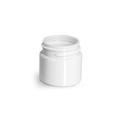 1/2 oz Plastic Jars, White PET Straight Sided Jars (Bulk) Caps Not Included