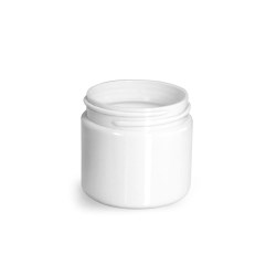 2 oz Plastic Jars, White PET Straight Sided Jars (Bulk) Caps Not Included