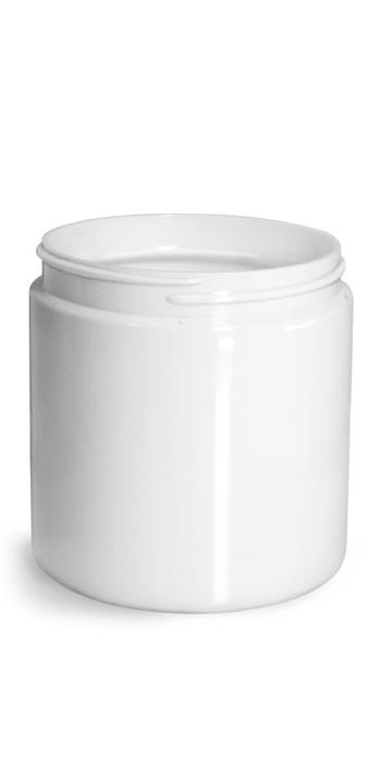 8 oz Plastic Jars, White PET Straight Sided Jars (Bulk) Caps Not Included