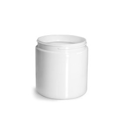 8 oz Plastic Jars, White PET Straight Sided Jars (Bulk) Caps Not Included