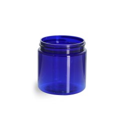 4 oz Blue PET Straight Sided Jars (Bulk), Caps Not Included