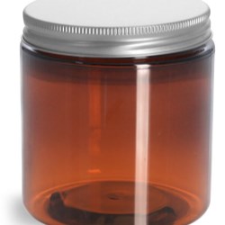 8 oz Amber PET Jars w/ Lined Aluminum Caps