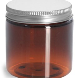 4 oz Amber PET Jars w/ Lined Aluminum Caps