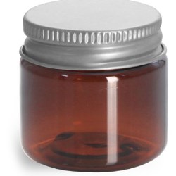 1 oz Amber PET Jars w/ Lined Aluminum Caps