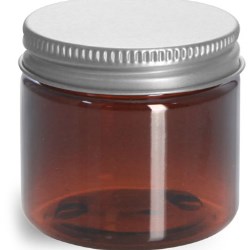 2 oz Amber PET Jars w/ Lined Aluminum Caps