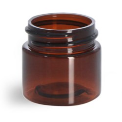 1/2 oz Amber PET Straight Sided Jars (Bulk), Caps Not Included