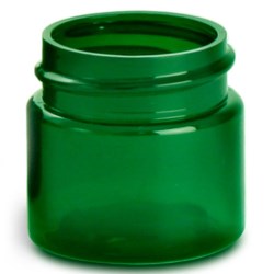 1/2 oz Green PET Straight Sided Jars  (Bulk), Caps Not Included