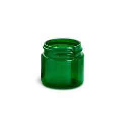 1 oz Green PET Straight Sided Jars  (Bulk), Caps Not Included