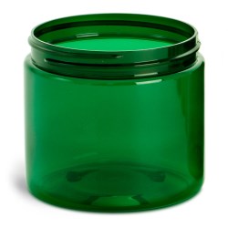 16 oz Green PET Straight Sided Jars  (Bulk), Caps Not Included