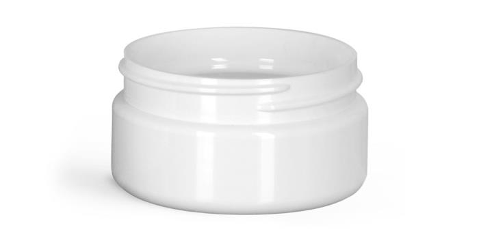 2 oz Plastic Jars, White PET Heavy Wall Jars (Bulk), Caps NOT Included