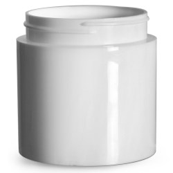 6 oz Plastic Jars, White Polypropylene Round Open Bottom Jars (Bulk), Caps Not Included